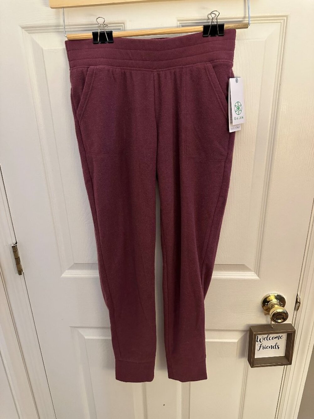 Gaiam Buttery Soft High-rise Pockets Women's Yoga Loose Joggers Pants Sz XS
